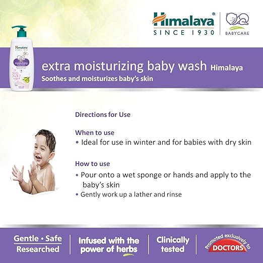 Himalaya Baby Care Extra Moisturizing Baby Wash, 200ml Himalaya Baby Care Extra Moisturizing Baby Wash, 200ml